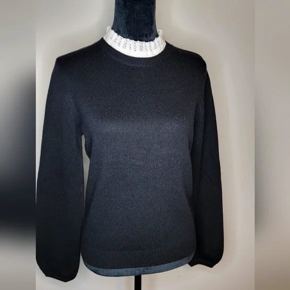 Joie Women's Affie Wool & Cashmere Lace Trim Layered Knit Sweater Size S - Picture 3 of 15